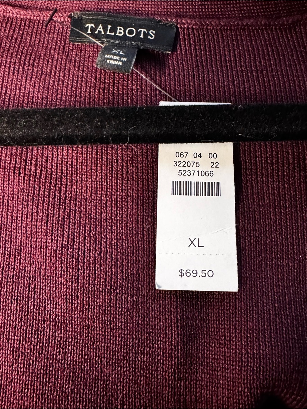 Talbots Merlot Wine Maroon Open Shrug Cardigan Sweater Women’s Size XL NWT - Picture 3 of 5